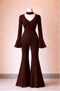 Elegant burgundy corset kurti set