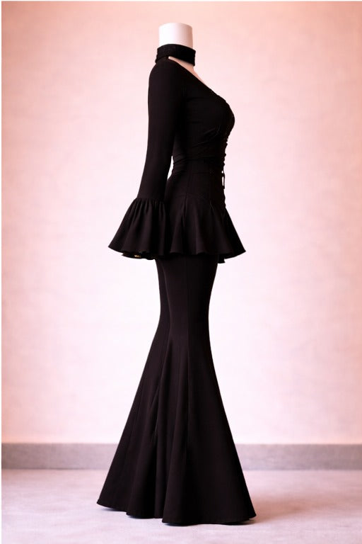 Midnight noir Corset kurti set