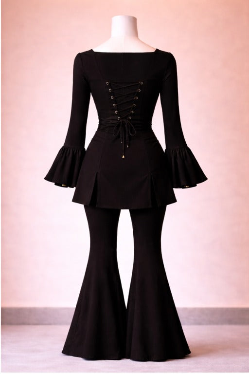 Midnight noir Corset kurti set
