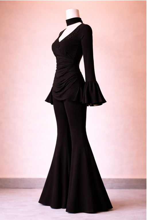 Midnight noir Corset kurti set