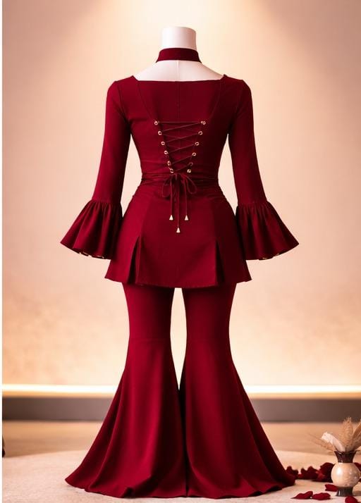 Crimson Eclipse Corset kurti Set